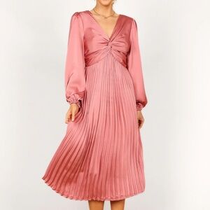 Petal & Pup Satin Rose Long Sleeve Dress